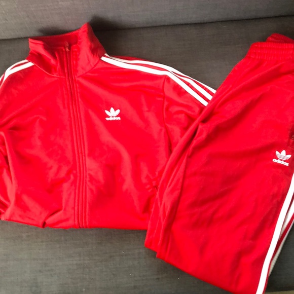 adidas | Pants | Red Adidas Tracksuit 